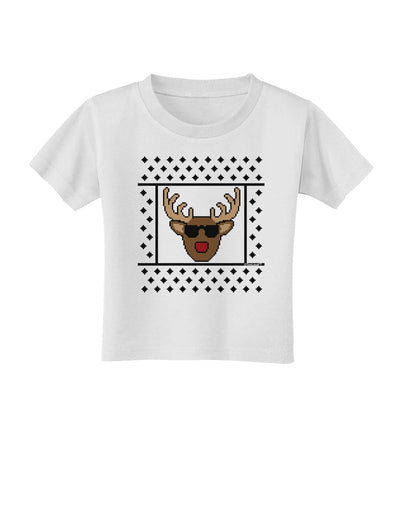 Cool Rudolph Sweater Toddler T-Shirt-Toddler T-Shirt-TooLoud-White-2T-Davson Sales