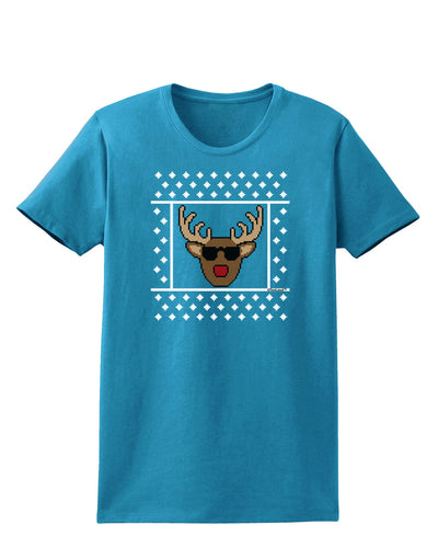 Cool Rudolph Sweater Womens Dark T-Shirt-TooLoud-Turquoise-X-Small-Davson Sales