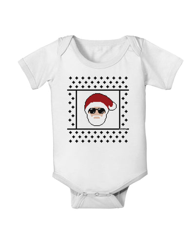 Cool Santa Christmas Sweater Baby Romper Bodysuit-Baby Romper-TooLoud-White-06-Months-Davson Sales