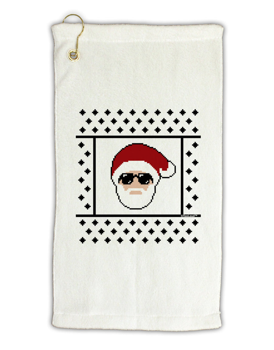 Cool Santa Christmas Sweater Micro Terry Gromet Golf Towel 11&#x22;x19-Golf Towel-TooLoud-White-Davson Sales