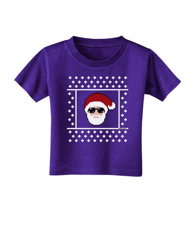 Cool Santa Christmas Sweater Toddler T-Shirt Dark-Toddler T-Shirt-TooLoud-Purple-2T-Davson Sales