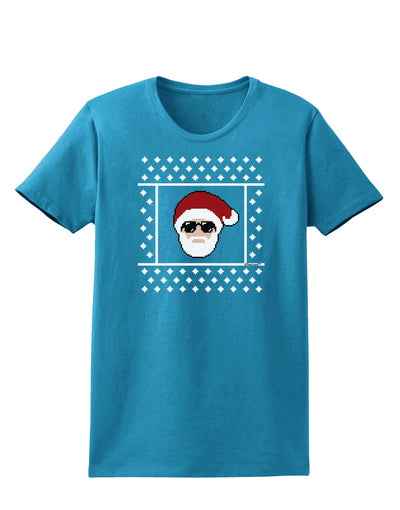 Cool Santa Christmas Sweater Womens Dark T-Shirt-TooLoud-Turquoise-X-Small-Davson Sales