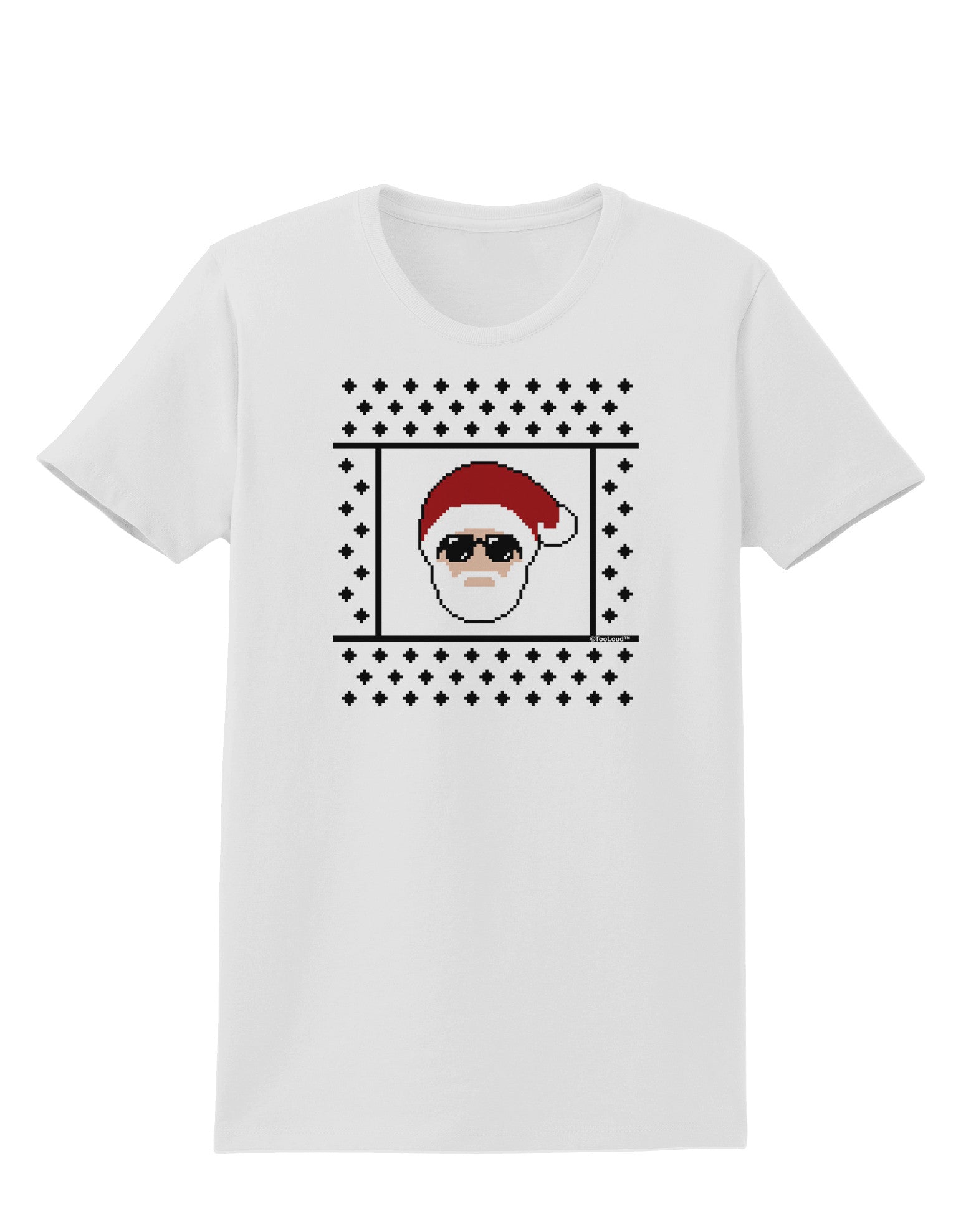 Cool Santa Christmas Sweater Womens T-Shirt-Womens T-Shirt-TooLoud-White-X-Small-Davson Sales