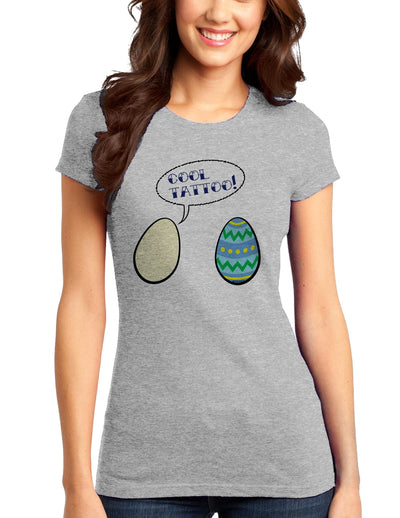 Cool Tattoo Easter Egg Womens Juniors T-Shirt-Womens Juniors T-Shirt-TooLoud-Heather-Gray-Small-Davson Sales