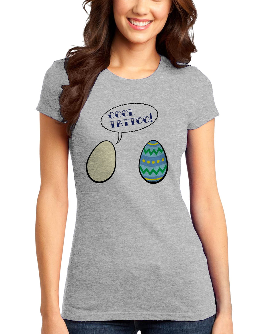 Cool Tattoo Easter Egg Womens Juniors T-Shirt-Womens Juniors T-Shirt-TooLoud-White-Small-Davson Sales
