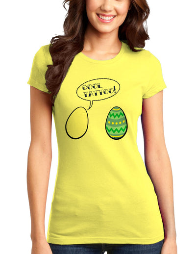 Cool Tattoo Easter Egg Womens Juniors T-Shirt-Womens Juniors T-Shirt-TooLoud-Yellow-Small-Davson Sales