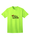 Coordinated His and Hers Ensemble - His - Vibrant Red Bow Adult T-Shirt by TooLoud-Mens T-shirts-TooLoud-Neon-Green-Small-Davson Sales