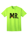 Coordinated Mr and Mrs Apparel: Mr Bow Tie Adult T-Shirt by TooLoud-Mens T-shirts-TooLoud-Neon-Green-Small-Davson Sales