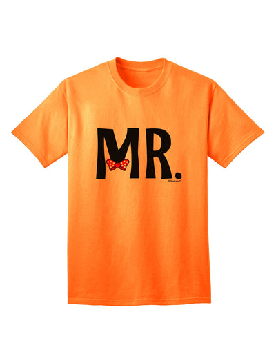 Coordinated Mr and Mrs Apparel: Mr Bow Tie Adult T-Shirt by TooLoud-Mens T-shirts-TooLoud-Neon-Orange-Small-Davson Sales