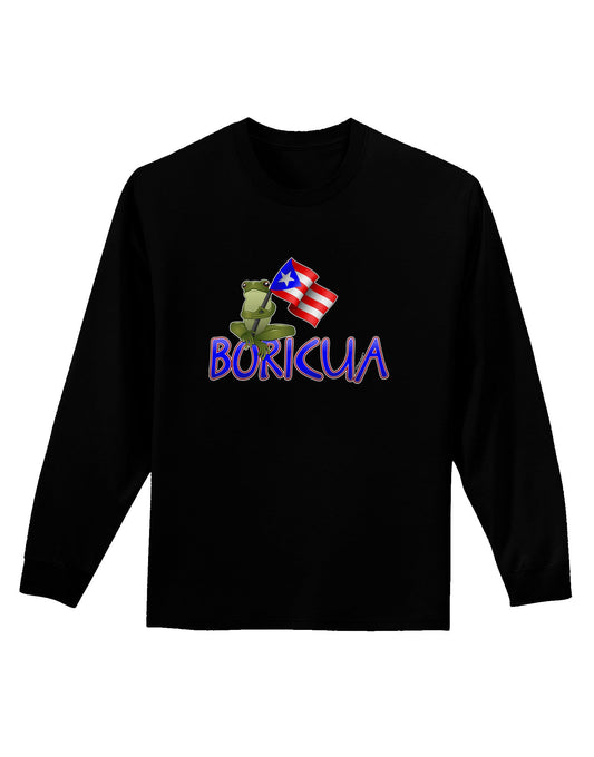 Coqui Boricua Adult Long Sleeve Dark T-Shirt-TooLoud-Black-Small-Davson Sales