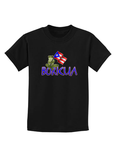 Coqui Boricua Childrens Dark T-Shirt-Childrens T-Shirt-TooLoud-Black-X-Small-Davson Sales