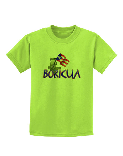 Coqui Boricua Childrens T-Shirt-Childrens T-Shirt-TooLoud-Lime-Green-X-Small-Davson Sales