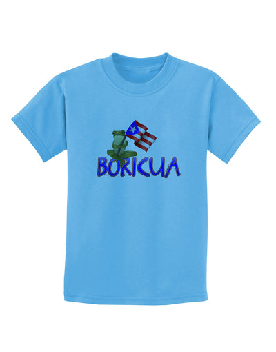 Coqui Boricua Childrens T-Shirt-Childrens T-Shirt-TooLoud-Aquatic-Blue-X-Small-Davson Sales