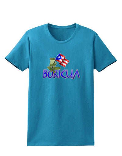 Coqui Boricua Womens Dark T-Shirt-TooLoud-Turquoise-X-Small-Davson Sales