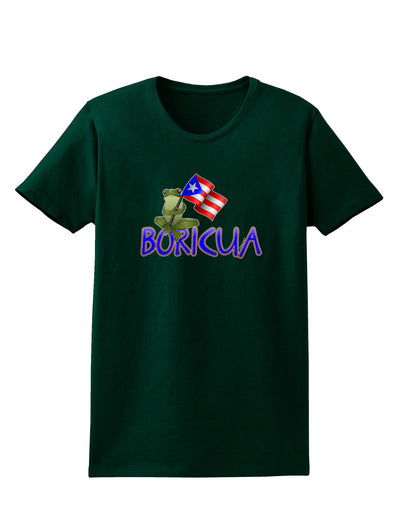 Coqui Boricua Womens Dark T-Shirt-TooLoud-Forest-Green-Small-Davson Sales