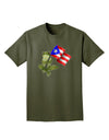 Coqui Holding Flag Adult Dark T-Shirt-Mens T-Shirt-TooLoud-Military-Green-Small-Davson Sales