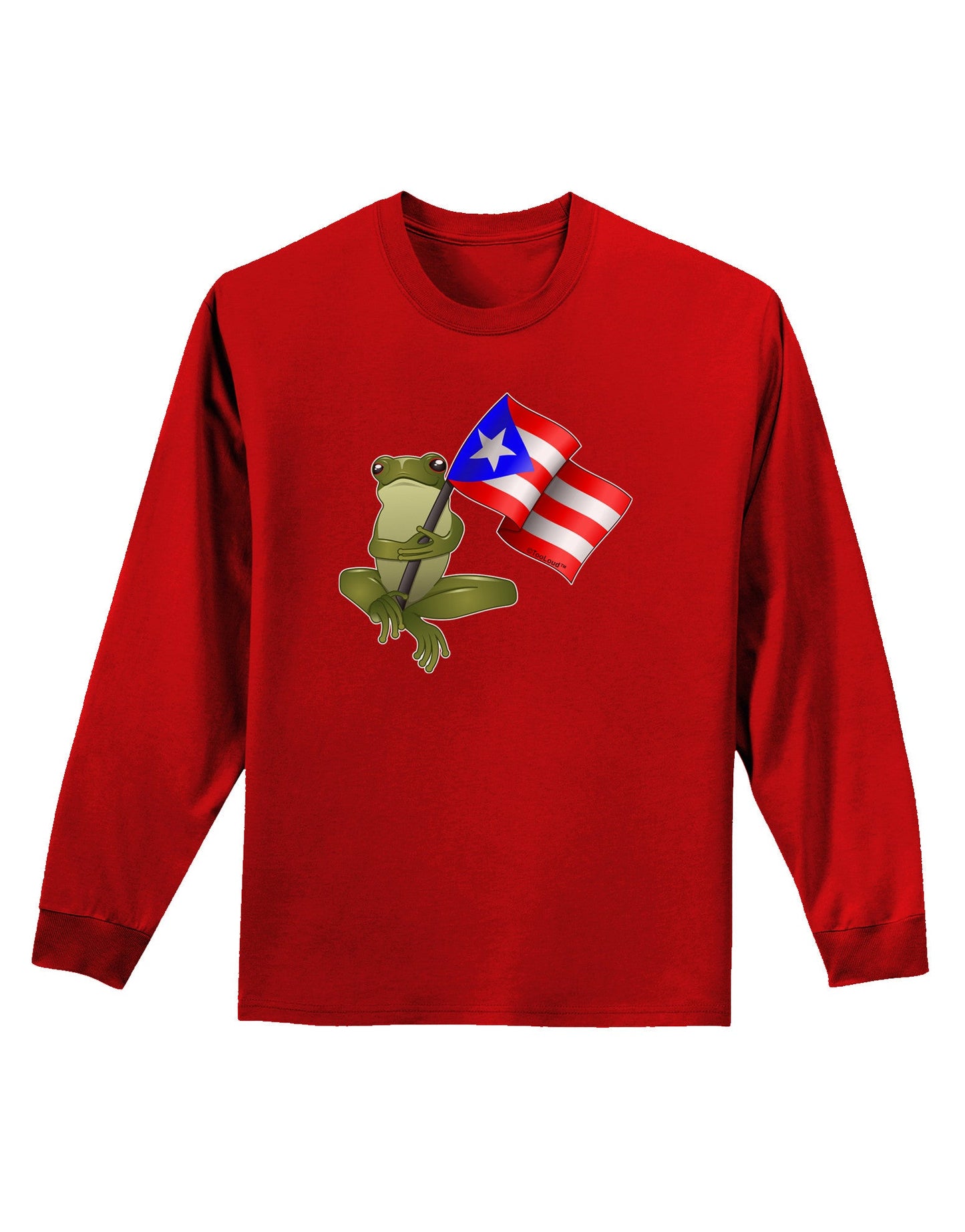Coqui Holding Flag Adult Long Sleeve Dark T-Shirt-TooLoud-Red-Small-Davson Sales