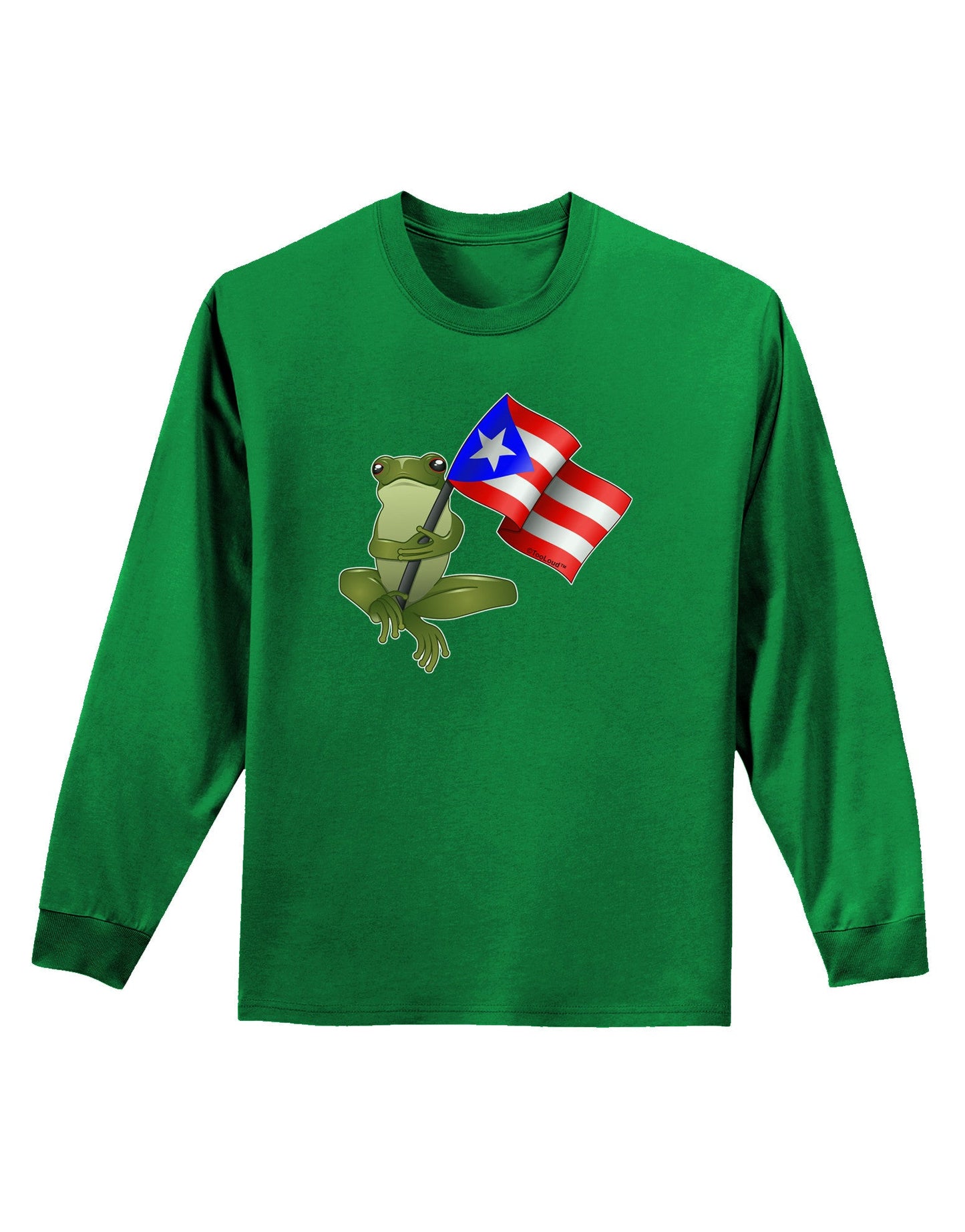 Coqui Holding Flag Adult Long Sleeve Dark T-Shirt-TooLoud-Kelly-Green-Small-Davson Sales