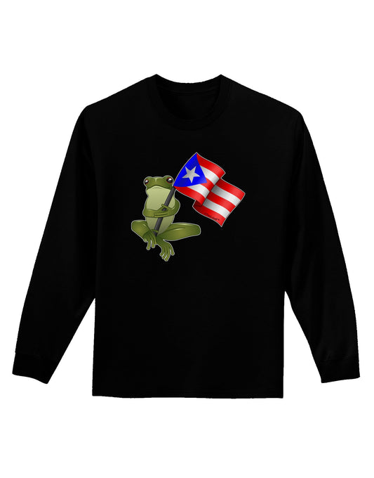 Coqui Holding Flag Adult Long Sleeve Dark T-Shirt-TooLoud-Black-Small-Davson Sales