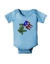 Coqui Holding Flag Baby Romper Bodysuit-Baby Romper-TooLoud-LightBlue-06-Months-Davson Sales