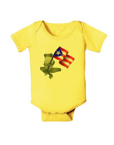 Coqui Holding Flag Baby Romper Bodysuit-Baby Romper-TooLoud-Yellow-06-Months-Davson Sales