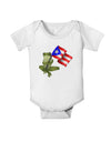 Coqui Holding Flag Baby Romper Bodysuit-Baby Romper-TooLoud-White-06-Months-Davson Sales