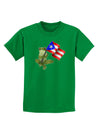 Coqui Holding Flag Childrens Dark T-Shirt-Childrens T-Shirt-TooLoud-Kelly-Green-X-Small-Davson Sales