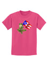 Coqui Holding Flag Childrens Dark T-Shirt-Childrens T-Shirt-TooLoud-Sangria-X-Small-Davson Sales