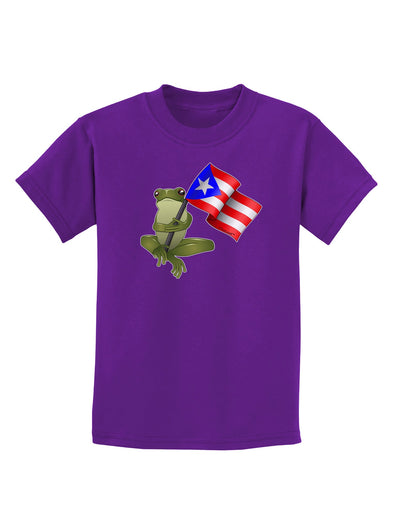 Coqui Holding Flag Childrens Dark T-Shirt-Childrens T-Shirt-TooLoud-Purple-X-Small-Davson Sales