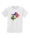 Coqui Holding Flag Childrens T-Shirt-Childrens T-Shirt-TooLoud-White-X-Small-Davson Sales