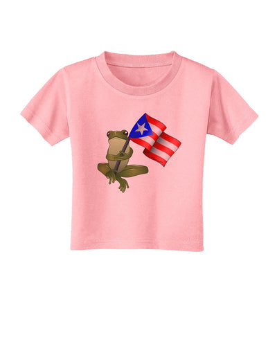 Coqui Holding Flag Toddler T-Shirt-Toddler T-Shirt-TooLoud-Candy-Pink-2T-Davson Sales