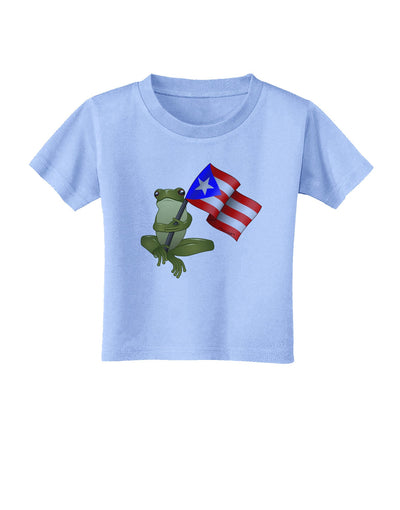 Coqui Holding Flag Toddler T-Shirt-Toddler T-Shirt-TooLoud-Aquatic-Blue-2T-Davson Sales