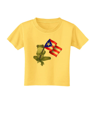 Coqui Holding Flag Toddler T-Shirt-Toddler T-Shirt-TooLoud-Yellow-2T-Davson Sales