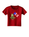 Coqui Holding Flag Toddler T-Shirt Dark-Toddler T-Shirt-TooLoud-Red-2T-Davson Sales