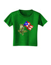 Coqui Holding Flag Toddler T-Shirt Dark-Toddler T-Shirt-TooLoud-Clover-Green-2T-Davson Sales