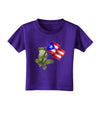 Coqui Holding Flag Toddler T-Shirt Dark-Toddler T-Shirt-TooLoud-Purple-2T-Davson Sales