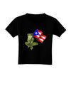 Coqui Holding Flag Toddler T-Shirt Dark-Toddler T-Shirt-TooLoud-Black-2T-Davson Sales