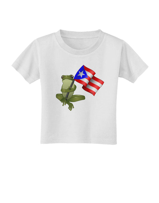 Coqui Holding Flag Toddler T-Shirt-Toddler T-Shirt-TooLoud-White-2T-Davson Sales