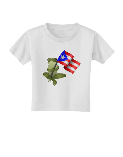 Coqui Holding Flag Toddler T-Shirt-Toddler T-Shirt-TooLoud-White-2T-Davson Sales