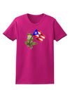 Coqui Holding Flag Womens Dark T-Shirt-TooLoud-Hot-Pink-Small-Davson Sales