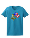 Coqui Holding Flag Womens Dark T-Shirt-TooLoud-Turquoise-X-Small-Davson Sales