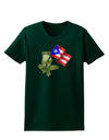 Coqui Holding Flag Womens Dark T-Shirt-TooLoud-Forest-Green-Small-Davson Sales