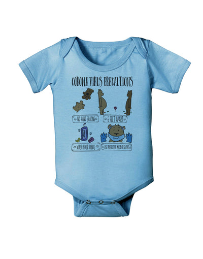 Corona Virus Precautions Baby Romper Bodysuit-Baby Romper-TooLoud-LightBlue-06-Months-Davson Sales