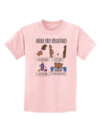 Corona Virus Precautions Childrens T-Shirt-Childrens T-Shirt-TooLoud-PalePink-X-Small-Davson Sales