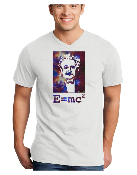 Cosmic Galaxy - E equals mc2 Adult V-Neck T-shirt by TooLoud-Mens V-Neck T-Shirt-TooLoud-White-Small-Davson Sales