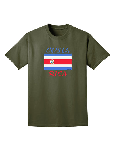 Costa Rica Flag Adult Dark T-Shirt-Mens T-Shirt-TooLoud-Military-Green-Small-Davson Sales