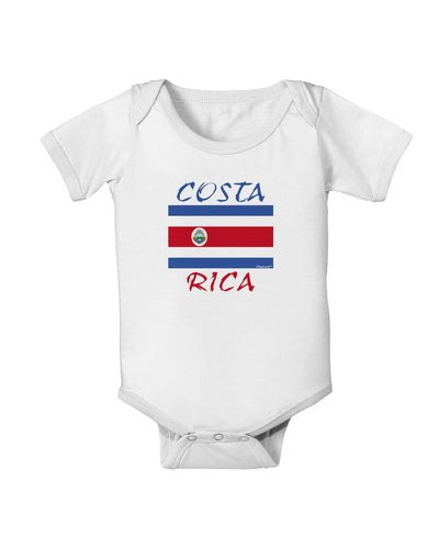 Costa Rica Flag Baby Romper Bodysuit-Baby Romper-TooLoud-White-06-Months-Davson Sales