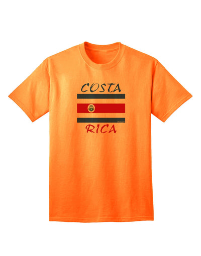 Costa Rica Flag Inspired Adult T-Shirt - A Patriotic Ecommerce Collection-Mens T-shirts-TooLoud-Neon-Orange-Small-Davson Sales