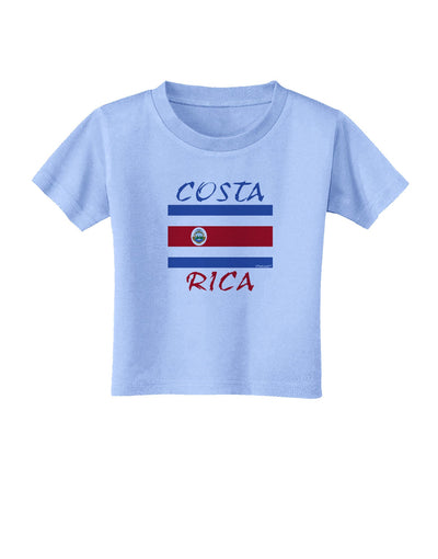 Costa Rica Flag Toddler T-Shirt-Toddler T-Shirt-TooLoud-Aquatic-Blue-2T-Davson Sales