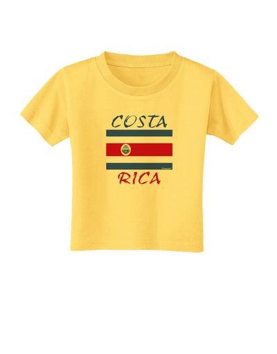 Costa Rica Flag Toddler T-Shirt-Toddler T-Shirt-TooLoud-Yellow-2T-Davson Sales